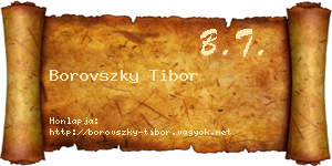 Borovszky Tibor névjegykártya