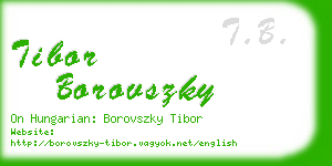 tibor borovszky business card
